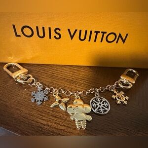 Louis Vuitton Gold and Silver Holiday Vivinne Charm Keychain